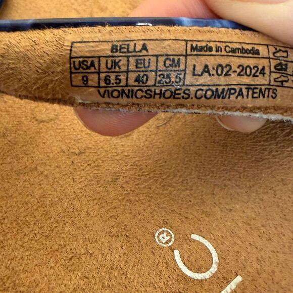 Vionic Women's Bella Navy Poppy Print Sandals women’s size 9 shoes - Picture 6 of 6